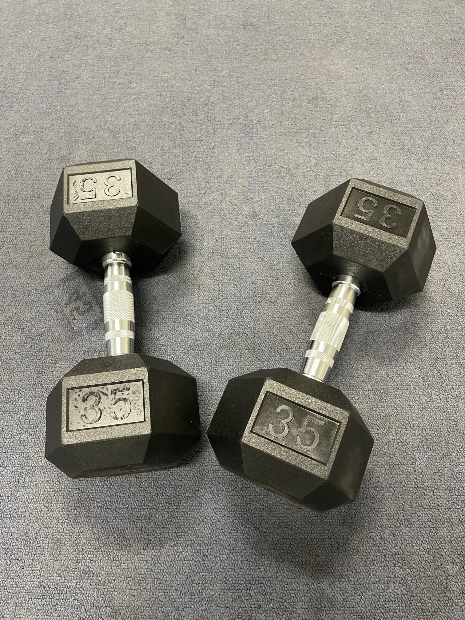 RUBBER HEX DUMBBELLS SET FROM 5 TO 50 LBS