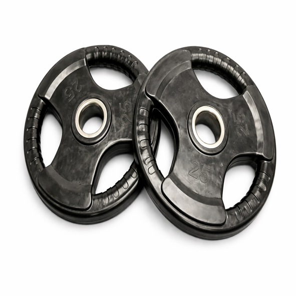 Rubber Coated Olympic Weight Plate Set 25lbs (1 pair)