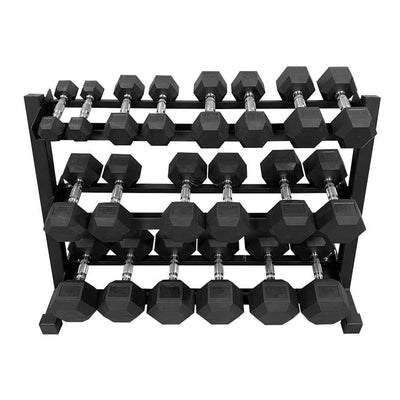 RUBBER HEX DUMBBELLS SET FROM 5 TO 50 LBS